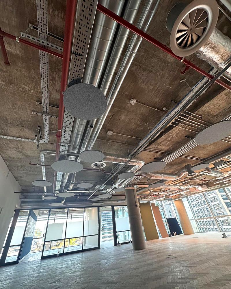 Suspended acoustic ceiling rafts, completed by ADD Construction