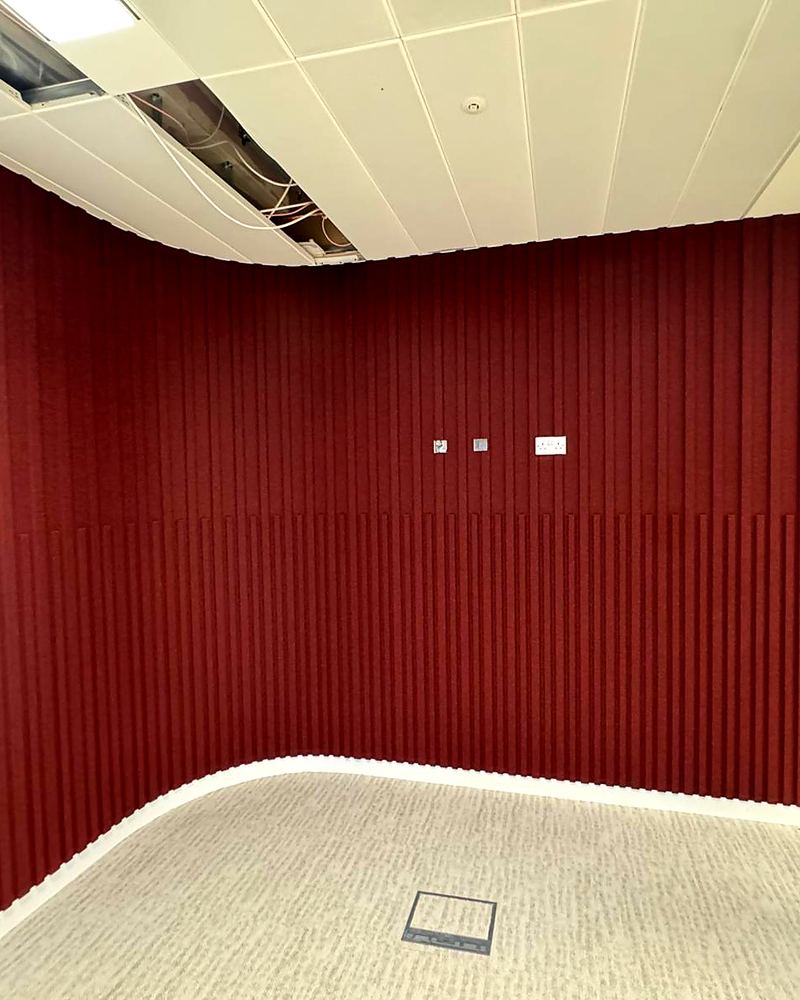 Curved acoustic feature wall, completed by ADD Construction