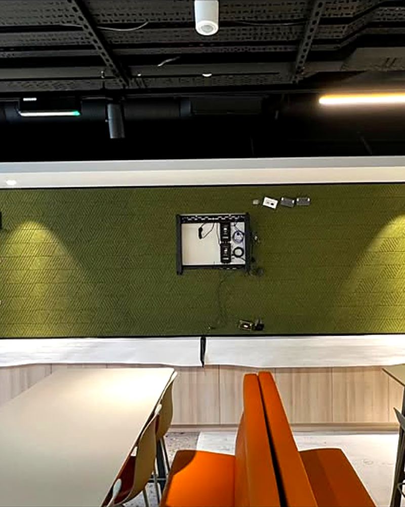 Acoustic feature wall, completed by ADD Construction
