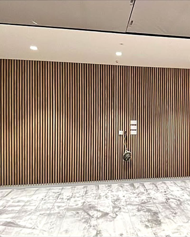 Timber slat feature wall, completed by ADD Construction